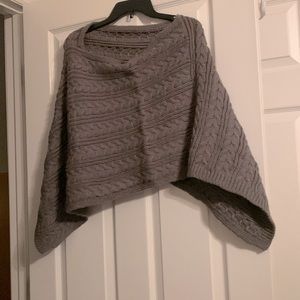 *NWT LOFT gray sweater poncho